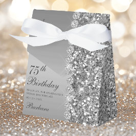 Elegant Silver 75. Geburtstag Geschenkschachtel
