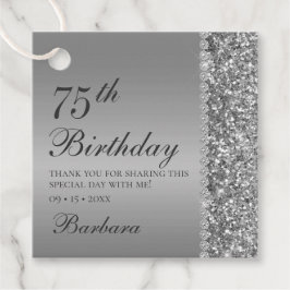 Elegant Silver 75. Geburtstag Vielen Dank Geschenkanhänger