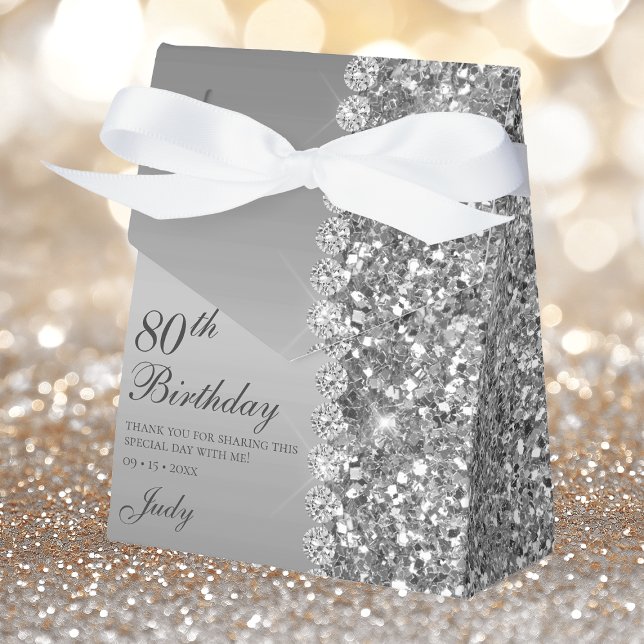 Elegant Silver 80. Geburtstag Geschenkschachtel (Von Creator hochgeladen)