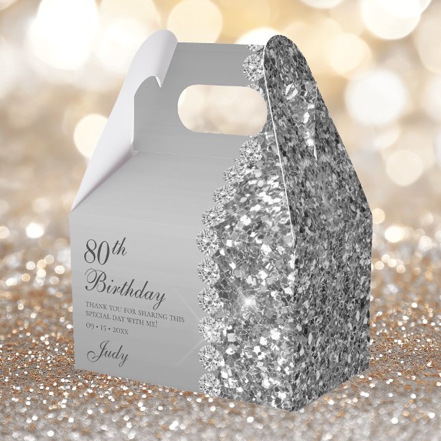 Elegant Silver 80. Geburtstag Geschenkschachtel (Von Creator hochgeladen)