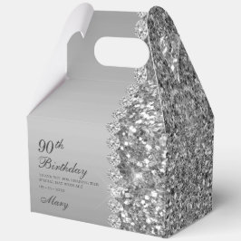 Elegant Silver 90. Geburtstag Geschenkschachtel