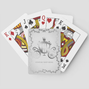 Elegant Silver Carriage White Storybook Royal Spielkarten