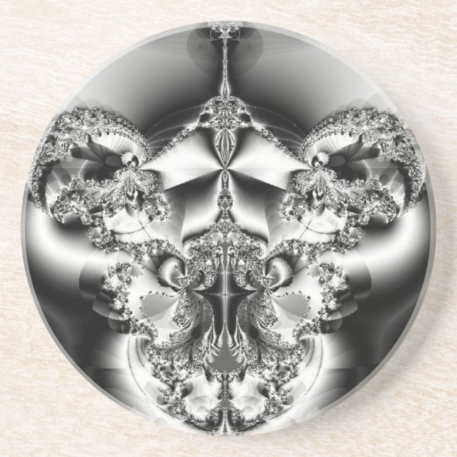 Elegant Silver Chandelier Sandstein Untersetzer (Vorne)