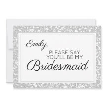 Elegant Silver Diamond Glitzer Bridesmaid