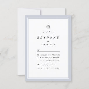 Elegant Silver Floral Minimalist Hochzeit RSVP