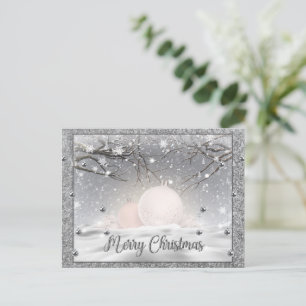 Elegant Silver Frohe Weihnachten, glücklicher Urla Postkarte