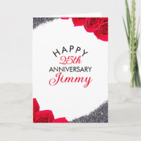 Elegant Silver Glitzer Husband 25 Jahre Jubiläum