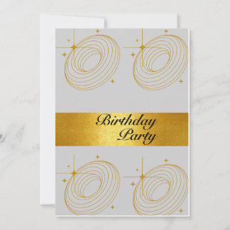 Elegant Silver & Gold Birthday Invitation Einladung