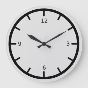 Elegant Silver Gray and Black Große Wanduhr