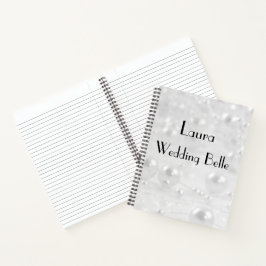 Elegant Silver Gray Personalisiert Wedding Belle Notizbuch