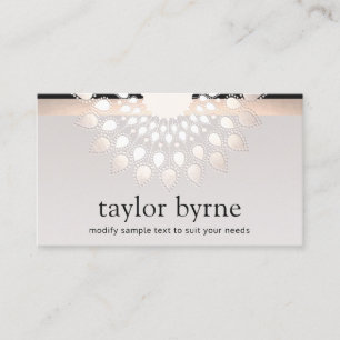 Elegant Silver Lotus Blume Mandala Visitenkarte