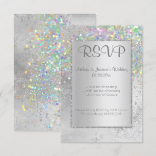 ELEGANT SILVER MARBLE HOLOGRAPHISCHE UAWG EINLADUNG