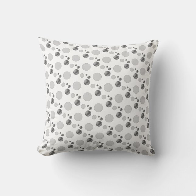 Elegant Silver Polka Dots Kissen (Vorderseite)