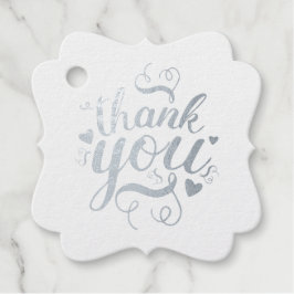 Elegant Silver Vielen Dank Foil Gefallen Tags