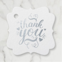 Elegant Silver Vielen Dank Foil Gefallen Tags