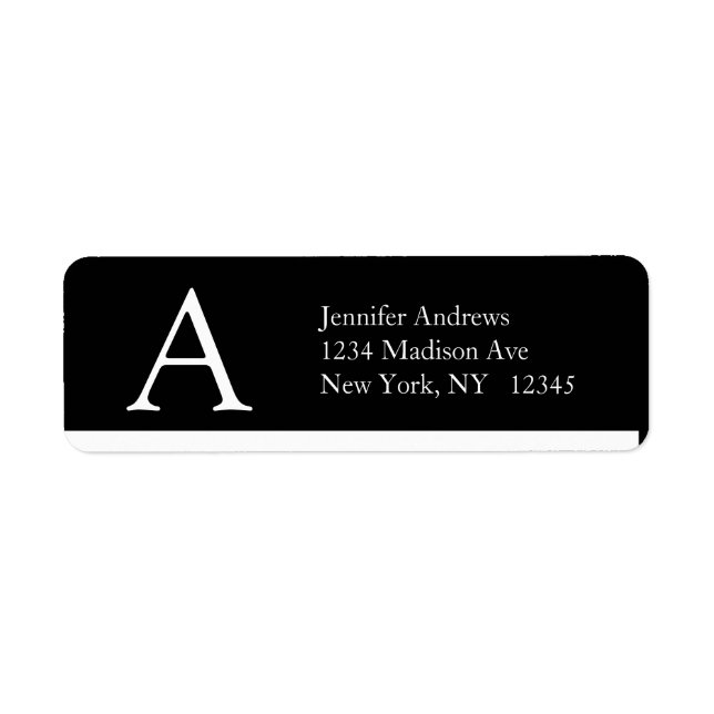Elegant Simple Address Labels Monogram (Vorne)