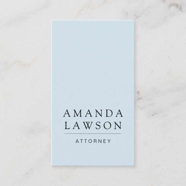Elegant Simple Baby Blue Visitenkarte (Vorderseite)