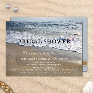 Elegant Simple Beach Bridal Dusche Einladung