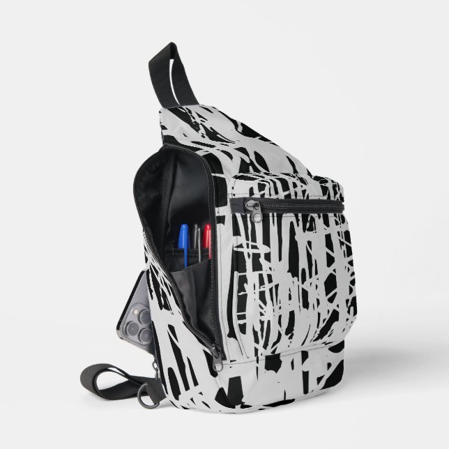 Elegant Simple Black & Gray Crossbody Bag (Offen)