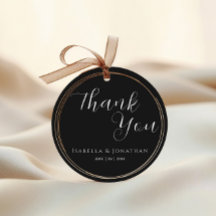 Elegant Simple Black & White Wedding Vielen Dank