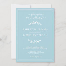 Elegant Simple Blue Glow Wedding Einladung