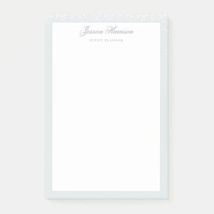 Elegant Simple Blue Gray White Confetti 4x6 Post-it Klebezettel