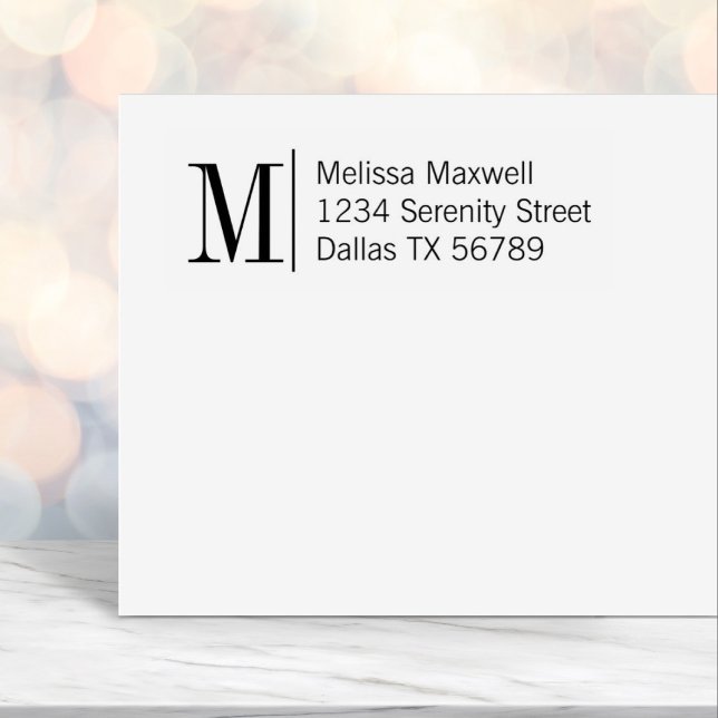 Elegant Simple Bold Monogram Address 2 Permastempel (Von Creator hochgeladen)