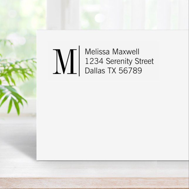 Elegant Simple Bold Monogram Address Gummistempel (Von Creator hochgeladen)