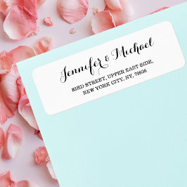 Elegant Simple Bride Groom Weddings Return Address