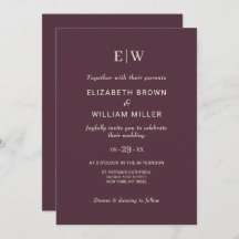 Elegant Simple Cherry Lacquer, Monogram Wedding