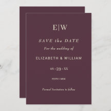 Elegant Simple Cherry Lacquer, Monogram Wedding