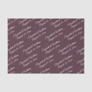 Elegant Simple Cherry Lacquer, Monogram Wedding Seidenpapier