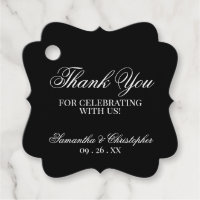 Elegant Simple Chic Black Danke Hochzeit