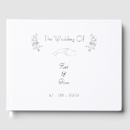 Elegant Simple Chic Black & White Illustrations Gästebuch