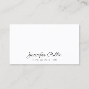 Elegant Simple Chic White Modern Beruflich Visitenkarte