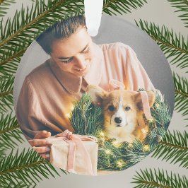 Elegant Simple Christmas | Modernes Minimales Foto Ornament