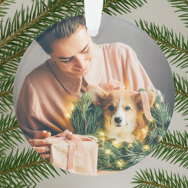 Elegant Simple Christmas | Modernes Minimales Foto Ornament (Von Creator hochgeladen)