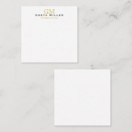 Elegant Simple Classic Gold Monogram Mitteilungskarte