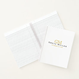 Elegant Simple Classic Gold Monogram Notizbuch