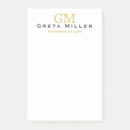Elegant Simple Classic Gold Monogram Post-it Klebezettel