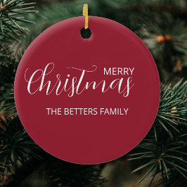 Elegant Simple Clean Mattiert Berry Weihnachten Keramik Ornament