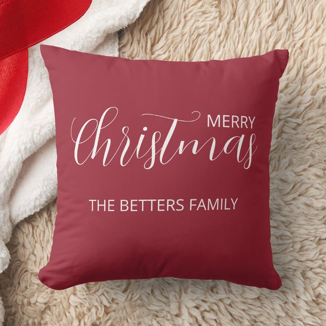 Elegant Simple Clean Mattiert Berry Weihnachten Kissen (Von Creator hochgeladen)