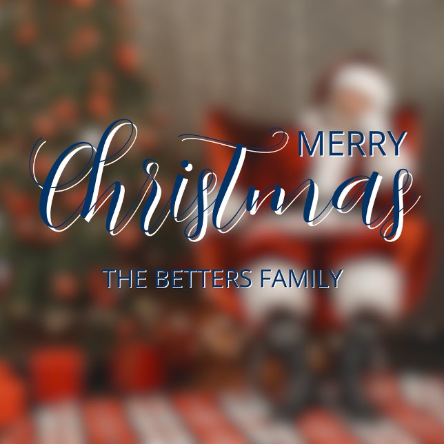 Elegant Simple Clean Midnight Blue Christmas Fensteraufkleber (Von Creator hochgeladen)