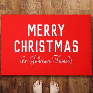 Elegant Simple Clean Red Christmas Fußmatte