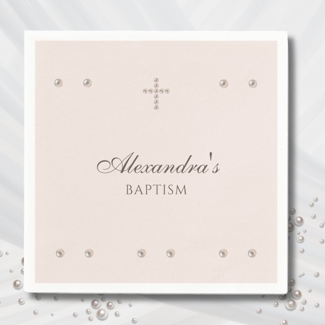 Elegant Simple Cross Christening Christian Baptism Serviette (Von Creator hochgeladen)