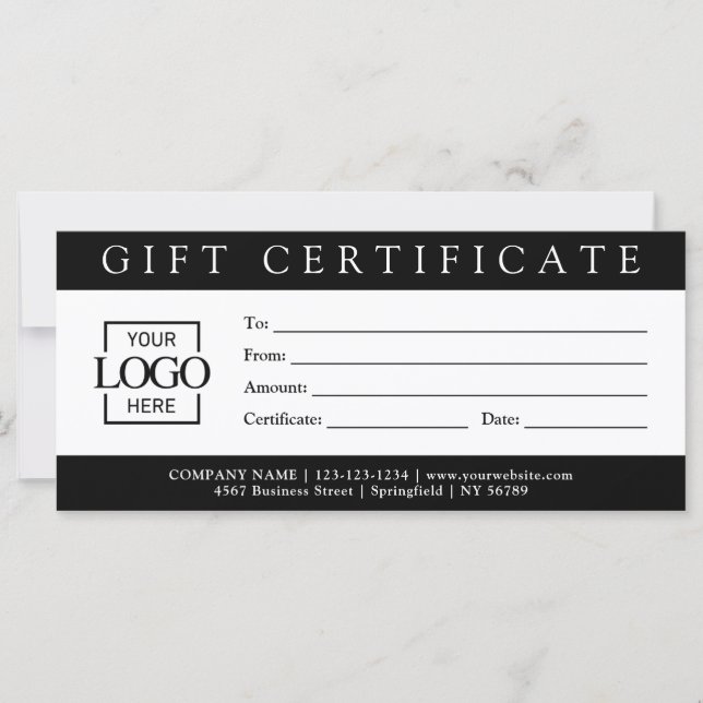 Elegant Simple Custom Business Gift Certificate  (Vorderseite)