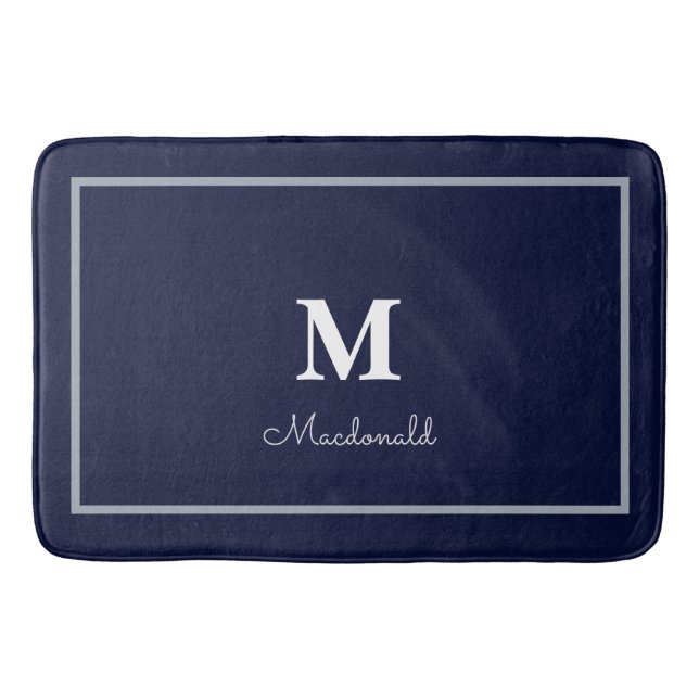 Elegant Simple Custom Monogram Badematte (Vorderseite)