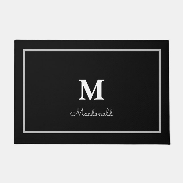 Elegant Simple Custom Monogram Fußmatte (Vorderseite)