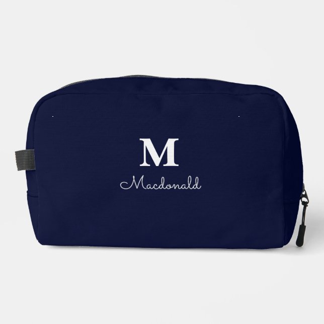 Elegant Simple Custom Monogram Waschbeutel (Vorderseite)