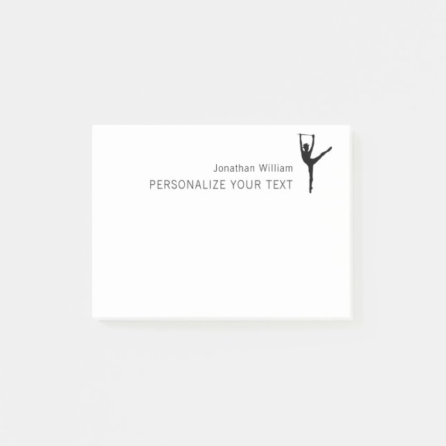 Elegant Simple Dancer Retro Personal Stationery Post-it Klebezettel (Vorderseite)